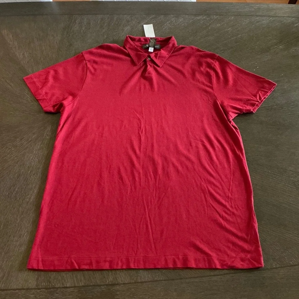 Banana Republic Mens XL Red Polo Shirt Short Sleeve Cotton Rayon Stretch NWT